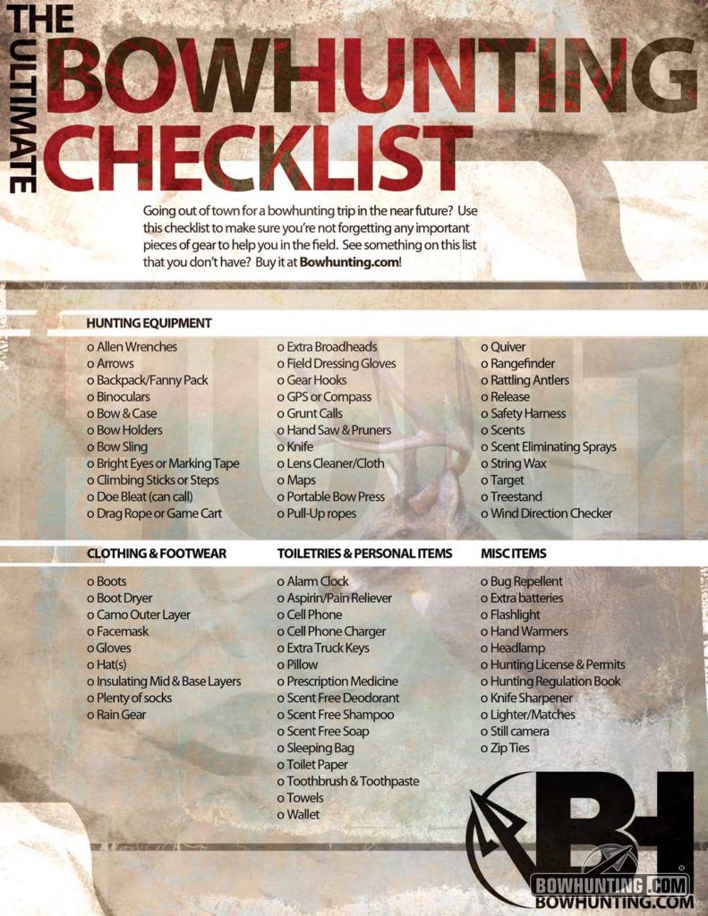 Bowhunter's Checklist