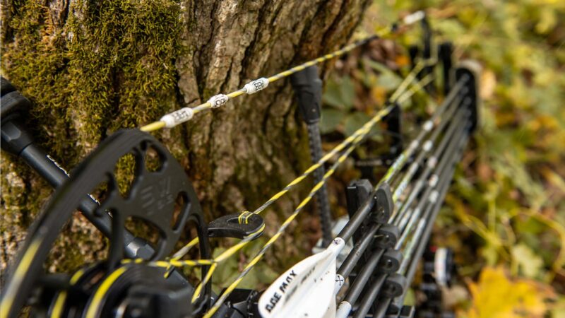 close up view of a bowstring