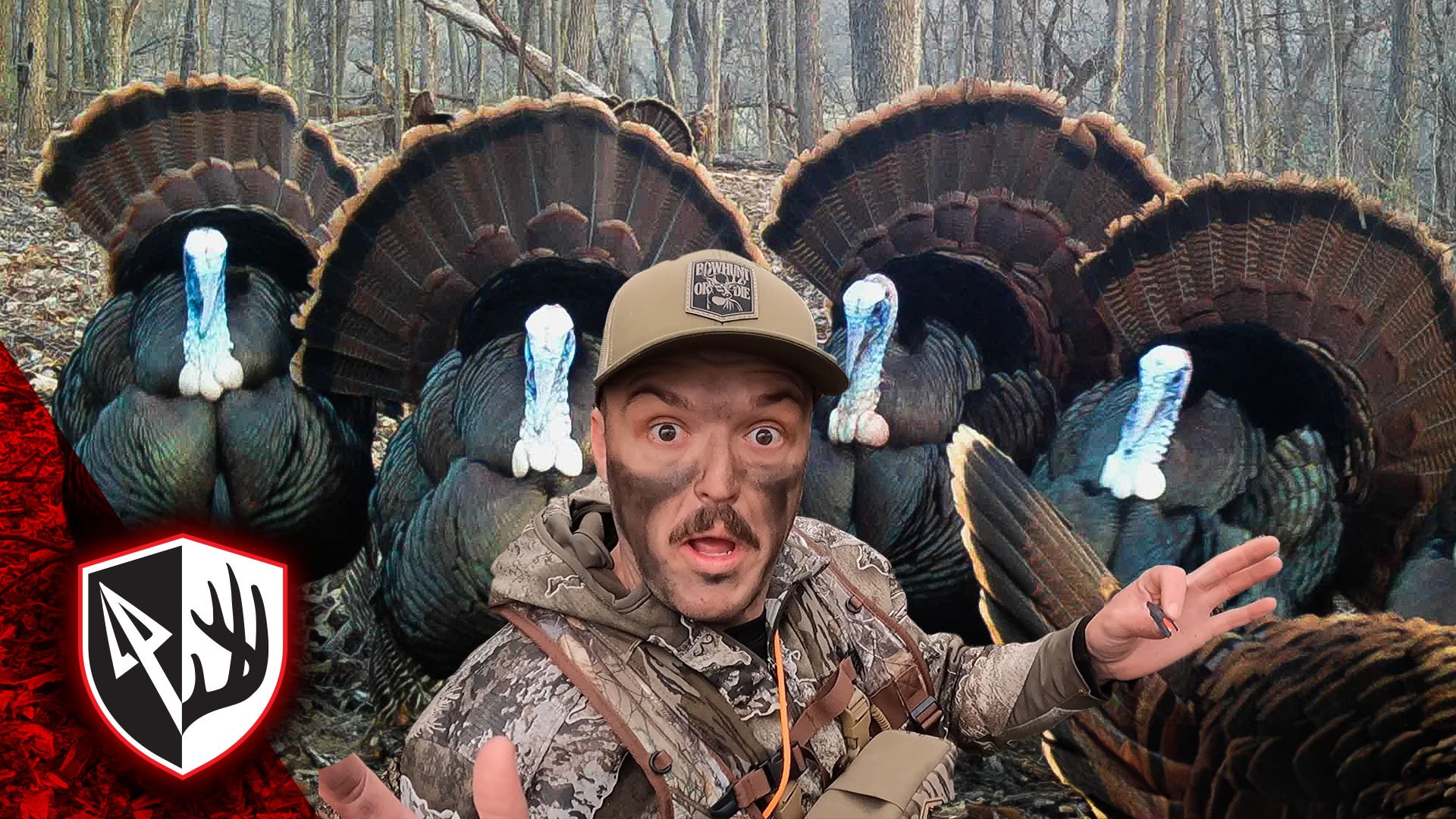 Surrounded By Birds! Action-packed Turkey Bowhunt! 