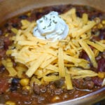 venison chili in a bowl