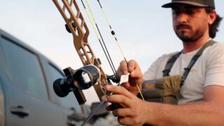 Chris Bee shooting a Mathews bow and UV 1K arrow.