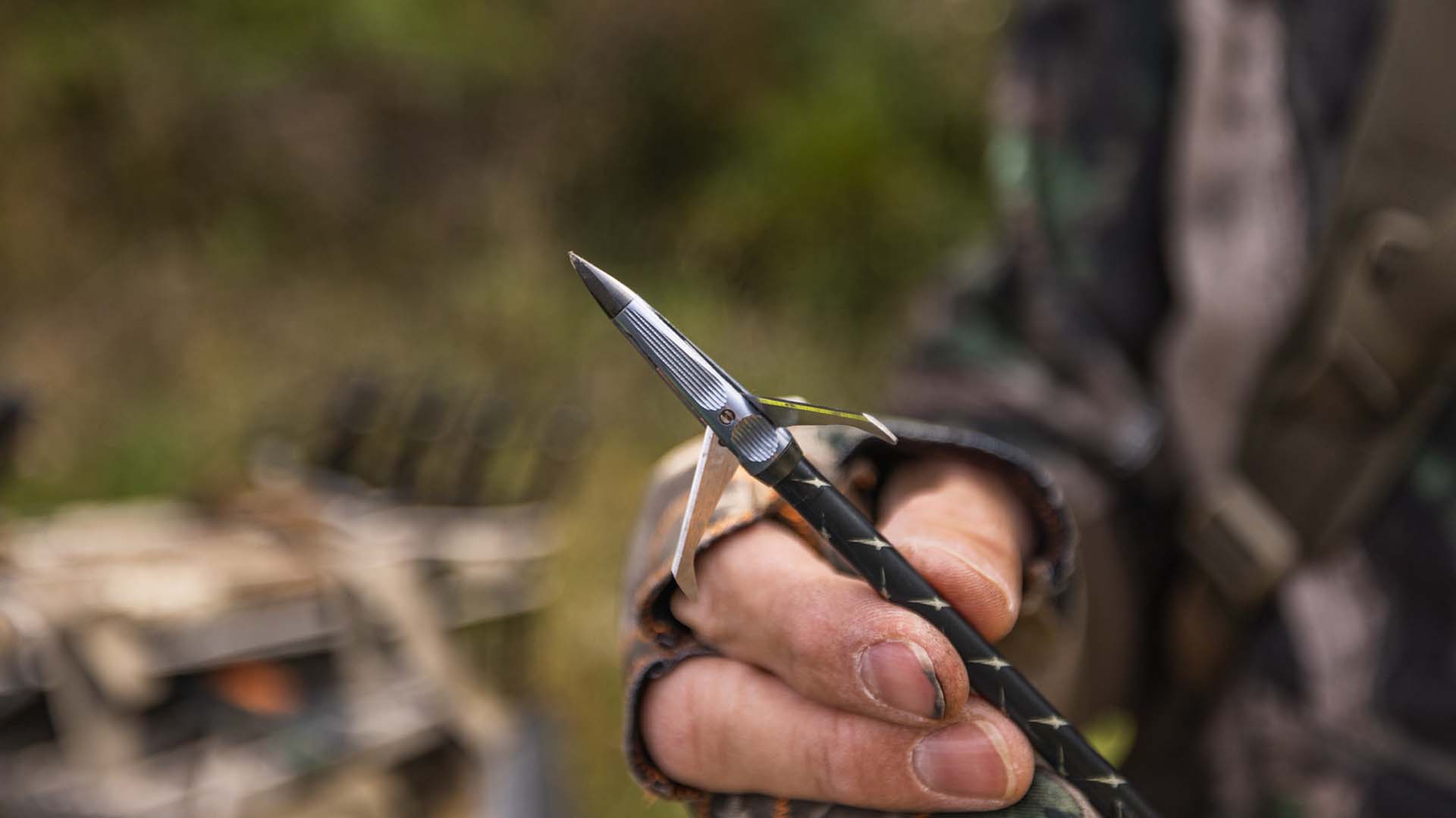 Close up of an NAP Spitfire mechanical broadhead