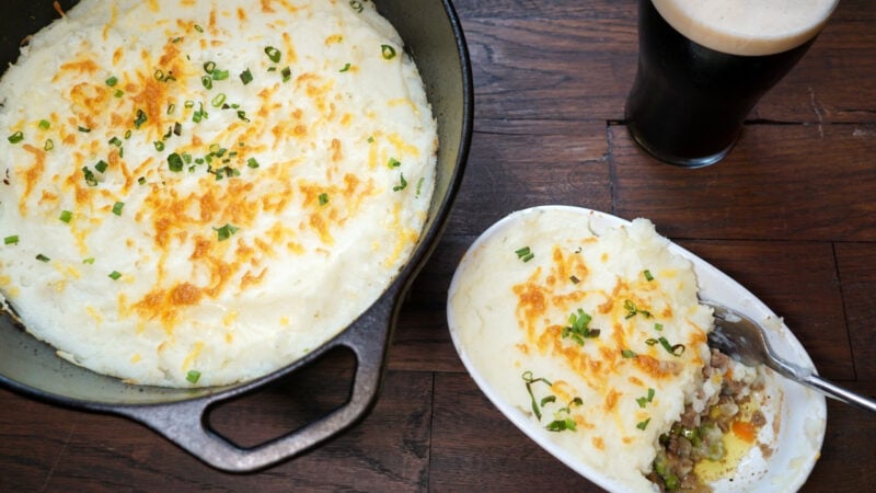 shepherds pie dish on the table